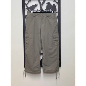 North Face Women 6 Mid Rise Khaki Athletic Casual Cropped Capri Pants
